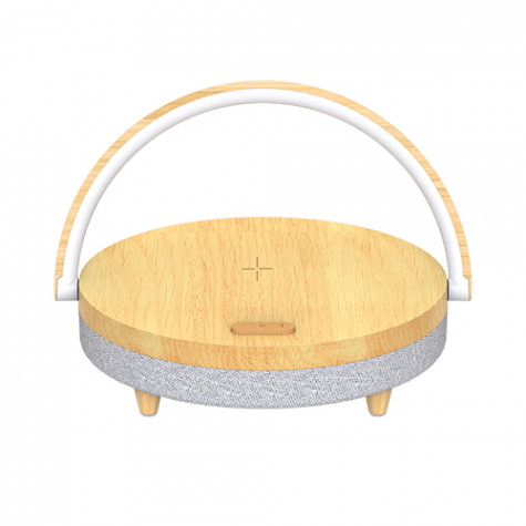 EZVALO wireless charging music desk lamp Wood